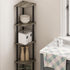 Furinno Turn-N-Tube 5 Tier Corner Display Rack Multipurpose Shelving Unit, 1-Pack, French Oak Grey/Black...