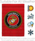 Breeze Decor Proud Mom Garden Flag Armed Forces Marine Corps USMC Semper Fi United State American Military Veteran Retire Official House Banner Sm...