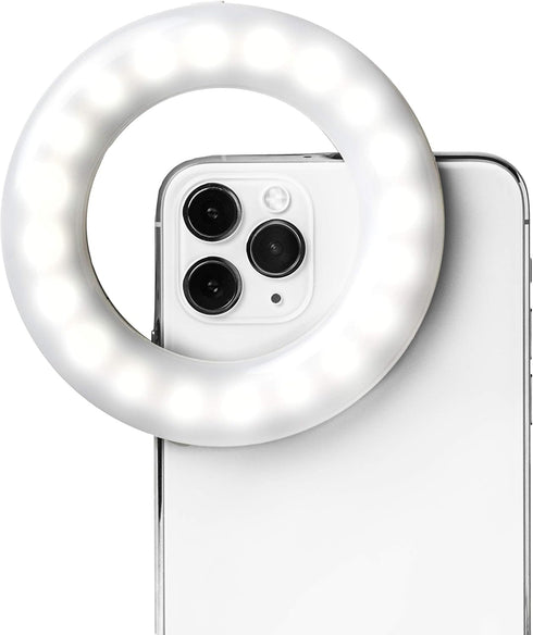 Selfie One - Ring Light for Phone, iPhone, Android or Laptop | 3 Adjustable Light Modes | Rechargeable Batteries | Clip On Design | Perfect for Be...
