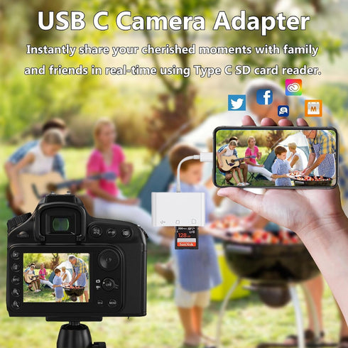 Acuvar USB C Ultra High Speed Memory Card Reader & Writer for SD, HC, SDXC, MicroSD, SDHC, MicroSDXC for Computers, Smartphones and All USB C Enab...
