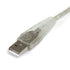 StarTech.com 10 ft Transparent USB 2.0 Cable - A to B - USB cable - USB (M) to USB Type B (M) - USB 2.0 - 10 ft - molded - transparent - USB2HAB10...