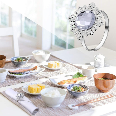 VORCOOL 12pcs Napkin Rings Napkin Holders Wedding Banquet Dinner Decoration (Silver)...