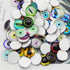 JJGQAZ 90pcs(45pairs) 15mm Mixed Style Round Glass Dragon Eye Owl Cat Eyes Gem Cover Dome Cabochons for DIY Jewelry Making Doll Eyes Making...