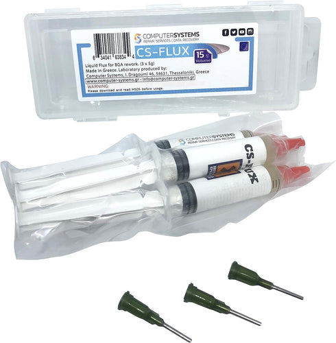 CS-FLUX reballing Low viscosity Halogen-free liquid flux for BGA component rework reflow 15g . Ideal for VGA GPU repairs...