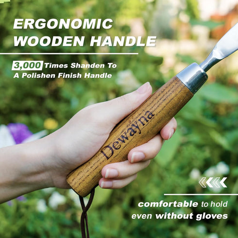 Crack Weeder, L-Shaped Stainless Steel Crevice Weeding Tool, Comfortable Grip Wood Handle Paver Weeder, 11'' Sidewalk Weed Removal Tool for Garden...