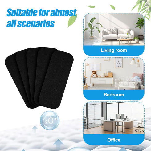 5pcs Ceiling Fan Air Filter, Fan Blade Air Purifier Active Carbon Filter Pads with Double-sided Tape for Home Office Keep Air Fresh Cleaning Conta...