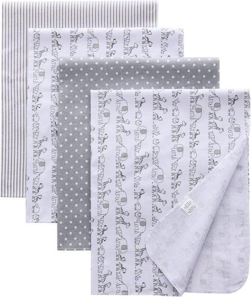 Flannel Receiving Blankets, Baby Swaddle Blankets 100% Cotton 4 Pcs One Size 30 X 30 Inch for Baby Boy or Baby Girl (Style10)...