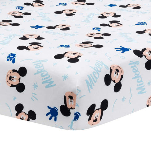 Lambs & Ivy Disney Baby Forever Mickey Mouse White Fitted Crib Sheet...