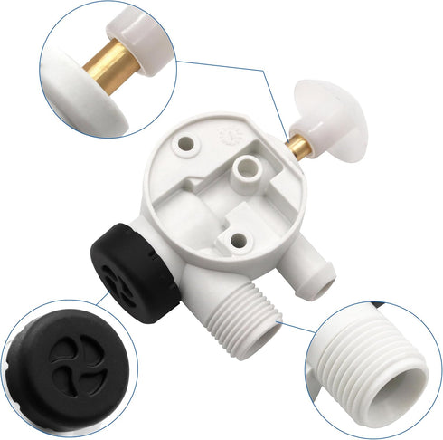 385314349 RV Water Valve Assembly Camper Trailer Toilet Repair Kit Replacement for Dometic Sealand EcoVac Vacuflush Pedal Flush Toilets - 1 PACK...
