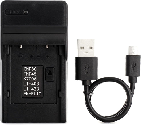 NP-80 USB Charger for Casio Exilim EX-G1, Exilim EX-N1, Exilim EX-N2, Exilim EX-S5, Exilim EX-S8, Exilim EX-S9, Exilim EX-Z35, Exilim EX-Z550, Exi...