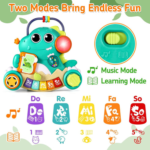 Baby Toys 6-12 Months, Baby Piano Infant Toys for 9-12 Months, Dinosaur Musical Light Up Baby Toys for 6 9 12 18 Months, Early Learning Educationa...