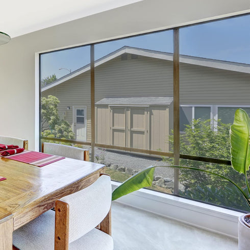 HIDBEA One Way Privacy Window Film, Daytime Privacy Sun Blocking Anti UV Reflective Window Film Heat Control Static Cling Window Tint Film for Hom...