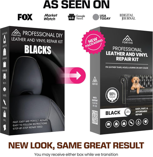 Professional Black Leather Repair Kit for Furniture, Couches, Boots, and Purses, Scratch Repair and Car Leather Restoration, All-Inclusive Vinyl R...