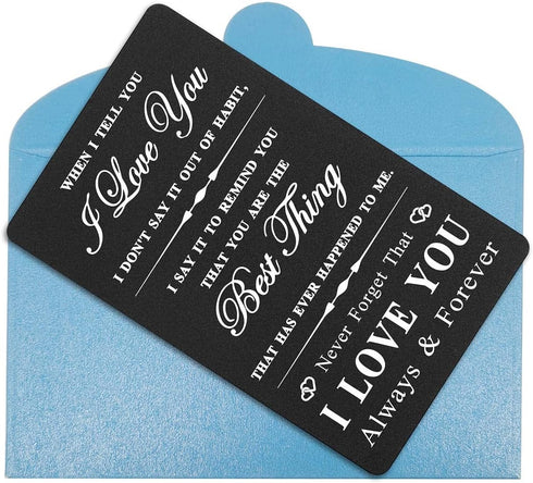 Wedding Gifts for Couples Unique - When I Tell You I Love You Wallet Card, Valentines Gifts for Boyfriend Husband Fiance, Sentimental Wallet Inser...