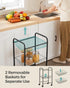 SONGMICS 3-Tier Metal Rolling Cart on Wheels with Baskets, Lockable Utility Trolley with Handles for Kitchen Bathroom Closet, Storage with Removab...