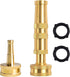 Hourleey 4" Adjustable Twist Hose Nozzle, 2" Heavy-Duty Brass 3/4" GHT Hose Nozzle Jet with 2 Garden Hose Rubber Washers (Nozzle Twist and Nozzle ...