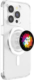 Autism Awareness Puzzle Piece Colorful Rainbow Splatter PopSockets MagSafe PopGrip for iPhone...