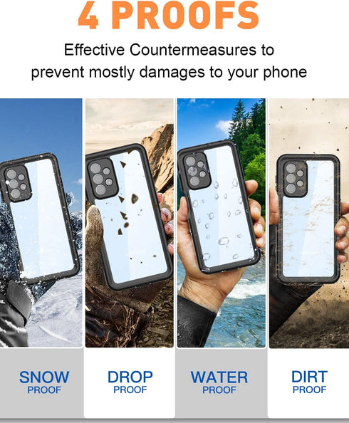 AICase Waterproof Case for Samsung Galaxy A23 5G (6.6") Snowproof, Dustproof and Shockproof, IP68 Certified Full Body Protection Fully Sealed Unde...