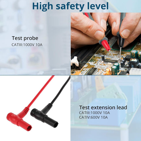 Electrical Multimeter Test Leads Cat III 1000V 10A Volt Test Lead with Standard 4mm Banana Plug for Digital Multimeters,Electronic Clamp Meter Tes...
