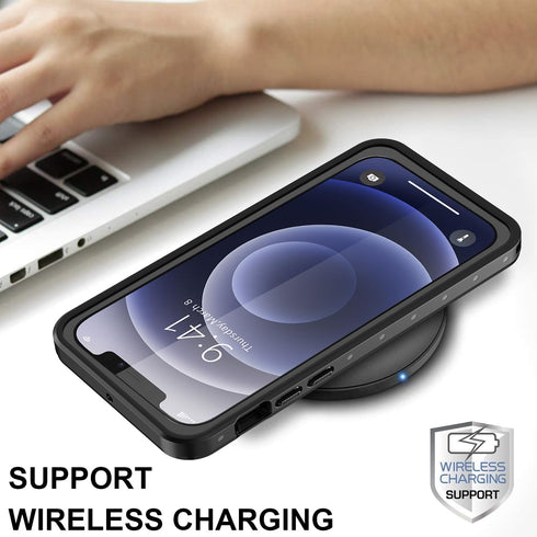 for iPhone 12 Pro Waterproof Case with Built-in Screen Protector Full Body Shockproof Dustproof Dirtproof Heavy Duty Protective Phone Case for iPh...