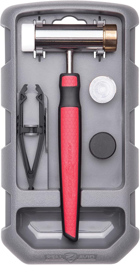 Real Avid Hammer Set with Pin Alignment Tool for Gunsmithing, 4 in 1 Hammer Tool Set Includes, Hammer, 4 Hammer Head Tips, Brass, Nylon, Steel, Ru...