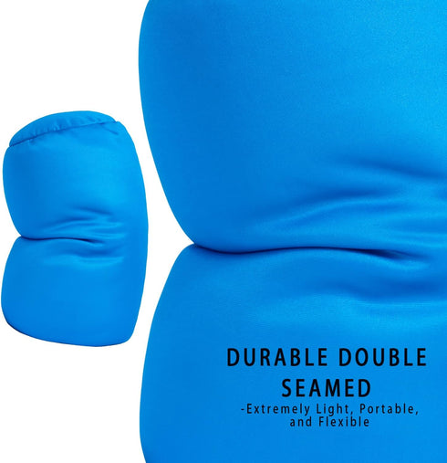 Squishy Microbead Neck Pillow, 7Inch x 12Inch Soft Travel Body Bed Pillow Bean Pillow for Kids Adult Chair Sleeping Car Seat, Fun Dormroom (Sky Bl...