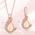 MTLEE 4 Sets Peacock Jewelry for Women, Valentine's Day Gifts Crystal Necklace Earrings, Rhinestone Waterdrop Pendant, Heart Charm Hook Earrings f...
