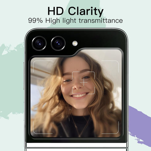 JETech Front Screen Protector for Samsung Galaxy Z Flip 5, 9H Tempered Glass Film, Anti-Scratch, HD Clear, 3-Pack...