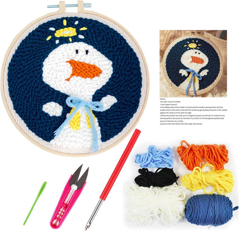 Punch Needle Embroidery Starter Kits-DIY Needle Craft Embroidery Supply for Adults Beginner (Duck)......