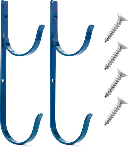 UNCO- Pool Pole Hanger, 2 Pack, Blue, Pool Hooks for Poles, Fence Hooks Pool, Pool Organizer, Pool Hangers for Poles and Hose, Pool Hanger, Outdoo...