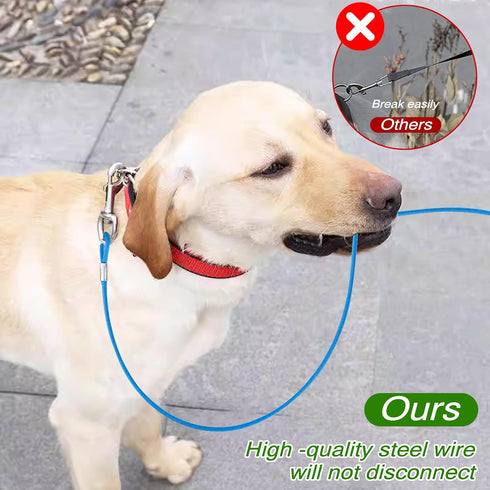 Chew Proof Cable Dog Leash Extension, 2 Pack Metal Cable Leads, Heavy Duty Dog Leash Non-Tangle Connect Leash for Any Leash & Collar & Harness, Do...