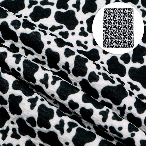 David accessories Cow Patterns Bullet Printed Liverpool Textured Fabric 4 Way Stretch Spandex Knitting Fabric by The Meter for Head Wrap Hair Bows...