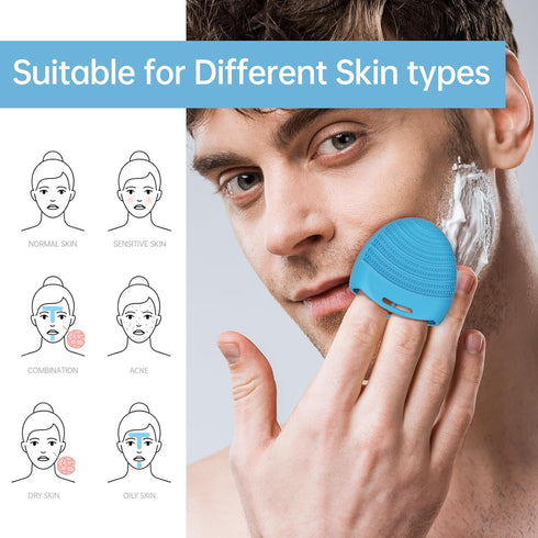 Silicone Face Scrubber Exfoliator, 4 Pack, Gentle Exfoliating Face Wash Brushes for Sensitive Skin, Waterproof Facial Cleansing Brush for Men and ...