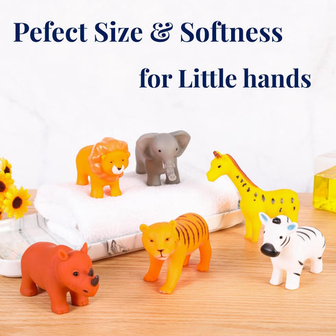 XY-WQ Bath Toys No Hole, for Infants 6-12& Toddlers 1-3, No Hole Bathtub Toys (Animal, 6 Pcs with Mesh Bag)...