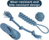 Pet Rope Toy, Dogs Aggressive Chewers Rope Toy for Small to Large Dogs, Puppy Teething Chew Pull Toy, Denim + Cotton, Tug of War Toys for Dogs (4 ...