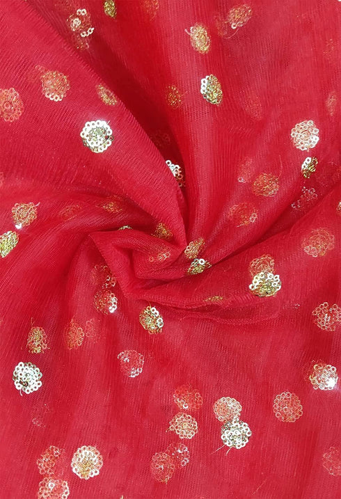 TMS Woman's Embellished Net Dupatta Scarf Shawl Wrap Soft Indian Bridal Wedding...