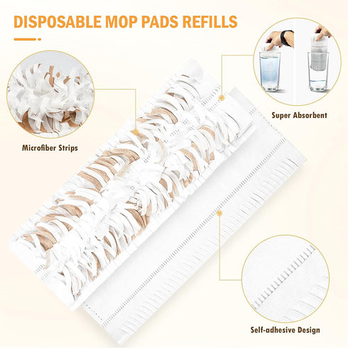 12 Pack Disposable Mop Refill Pads for Swiffer Powermop Wood Mopping Pad Refills, Wood Floor Cleaning Power Mop Pads Replacement Wood Floor Mop Pa...