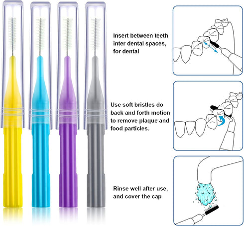 50 Pieces Braces Brush for Cleaner Interdental Brush Toothpick Dental Flossing Head Oral Hygiene Flosser Tooth Cleaning Tool...