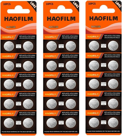 LR41 AG3 392 384 192 Premium Alkaline Battery,1.5V Round Button Coin Cell Batteries (30 Pack)...