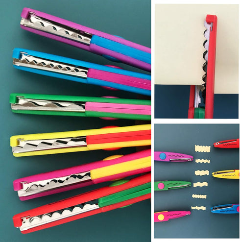 14PCS Creative Scissors & Craft Punch, 6 Different Patterns Edging Scissors + Paper Punch for Teachers Kids DIY Photo Scrapbooking Album - Colorfu...