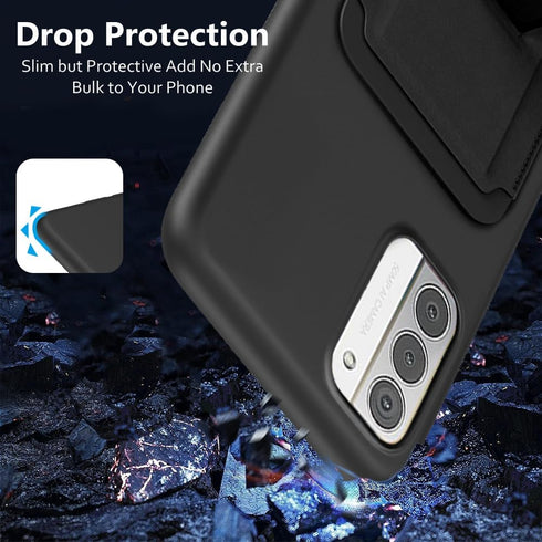 Case for Nokia G310 5G / Nokia G42 5G Phone Case with Tempered Glass Screen Protector, Folding Kickstand/Stand Wallet Card Holder/ Slots Silicone ...