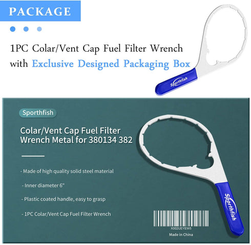 Colar/Vent Cap Fuel Filter Wrench Metal for 380134 382 Compatible with Detroit Diesel Truck Cummins Engines with 6 inch Inner Diameter...