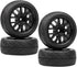 4pcs 1/10 RC On-Road Solid Wheels and Tires 12mm Hex for HSP Tamiya TT TT02 Sakura Kyosho Traxxas RC Rally Drift Car...