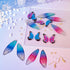 16Pcs Butterfly Earring Making Kit Acrylic Butterfly Wing Charms Colorful Fairy Wing Pendants Boho Butterfly Wing Charms & Jump Rings Earring Hook...