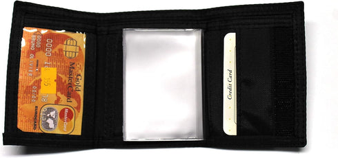 Nylon Trifold Credit Card Wallet - Black...
