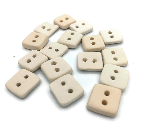 Blank Handmade Ceramic Bisque Sewing Buttons Ready To Paint, Large Unpainted Flat Button For Knitting Or Crochet, Novelty Customizable Buttons (20...