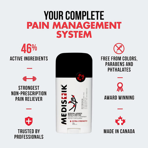 Extra Strength Pain Relief Stick. Long Lasting Topical Pain Reliever for Backache, Muscle & Joint Pain, 58g...