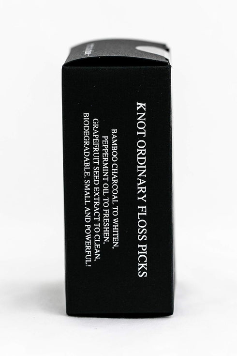 Knotty Floss Bamboo Activated Charcoal with Grapefruit Seed Extract Floss Picks - Eco-friendly, pick is made of natural CORNSTARCH not plastic! Ve...