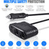 Quick Charge 3.0 Cigarette Lighter Splitter, 2-Socket Car Charger with 27 Inches Extension Cable, 120W 12V/24V Car Charge Splitter with PD 20W Typ...