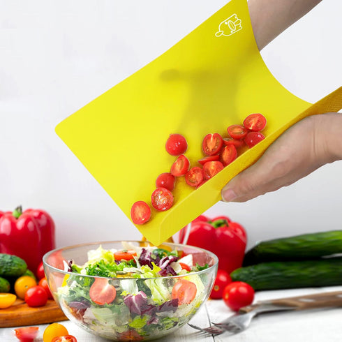 ZVP Flexible Plastic Cutting Boards for Kitchen Set of 3, Chopping Boards with Food Icon, Non-Slip Cutting Mats for Meat, BPA Free, Dishwasher Saf...